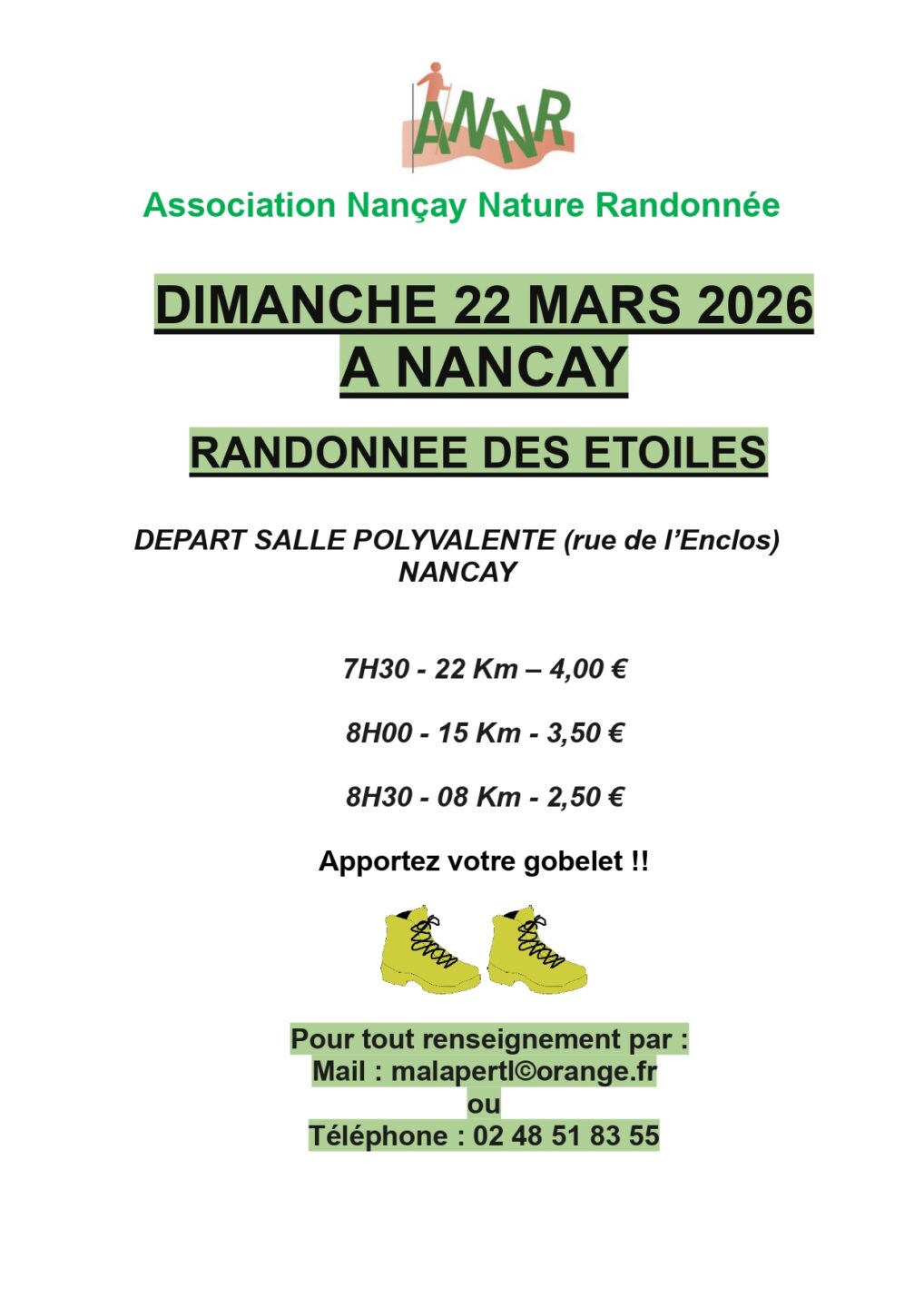 Randonnée des étoiles Salle polyvalente Nançay 2026-03-22
