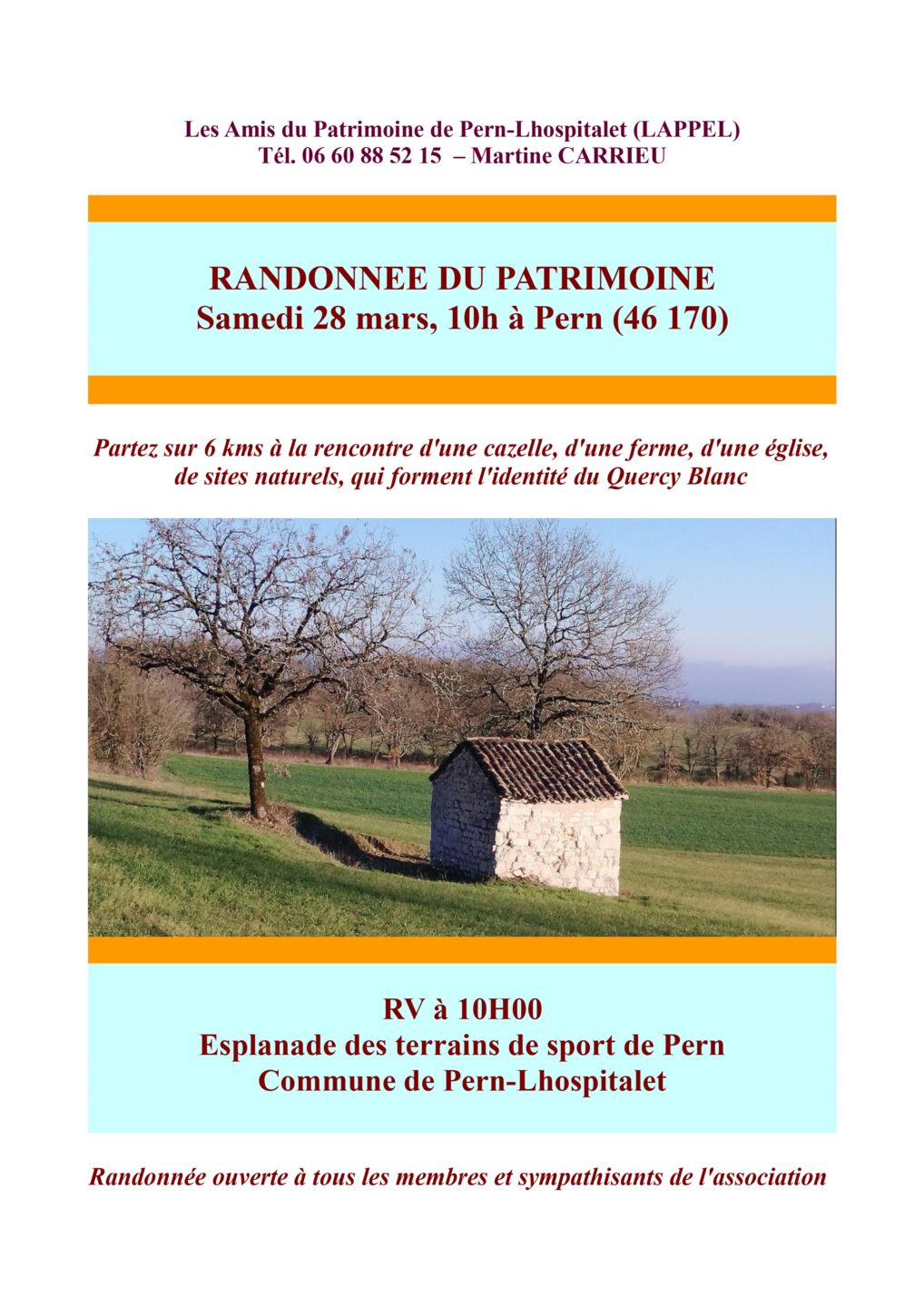 Randonnée du patrimoine  Pern 2026-03-28
