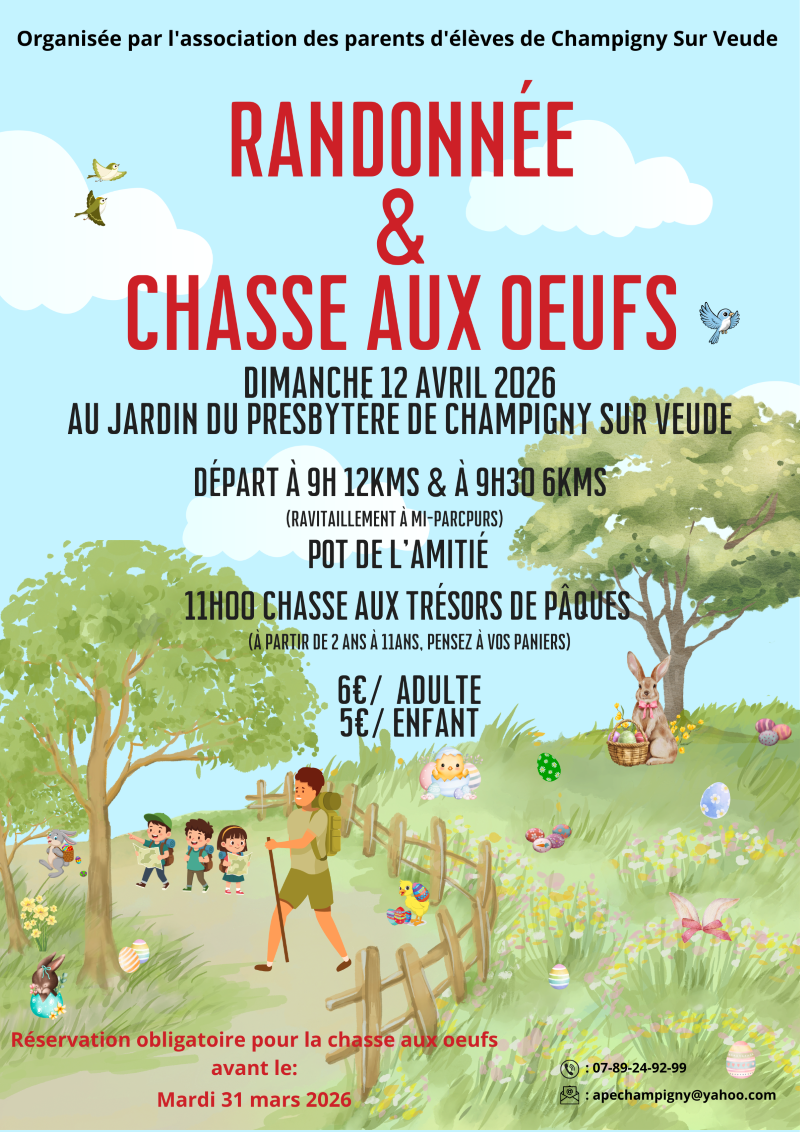 Randonnée et Chasse aux oeufs  Champigny-sur-Veude 2026-04-12