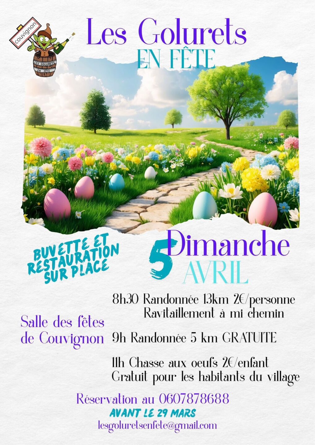 Randonnée pédestre et chasse aux oeufs Salle des fêtes Couvignon 2026-04-05