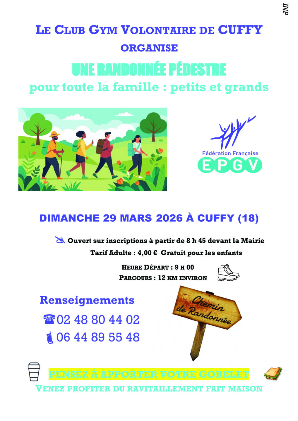 Randonnée pédestre pour toute la famille 2 Rue de la Mairie Cuffy 2026-03-29