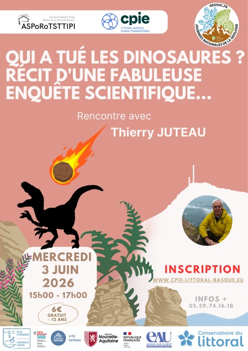 Rencontre avec Thierry Juteau Qui a tué les dinosaures ? Asporotsttipi Maison de la Corniche Hendaye 2026-06-03