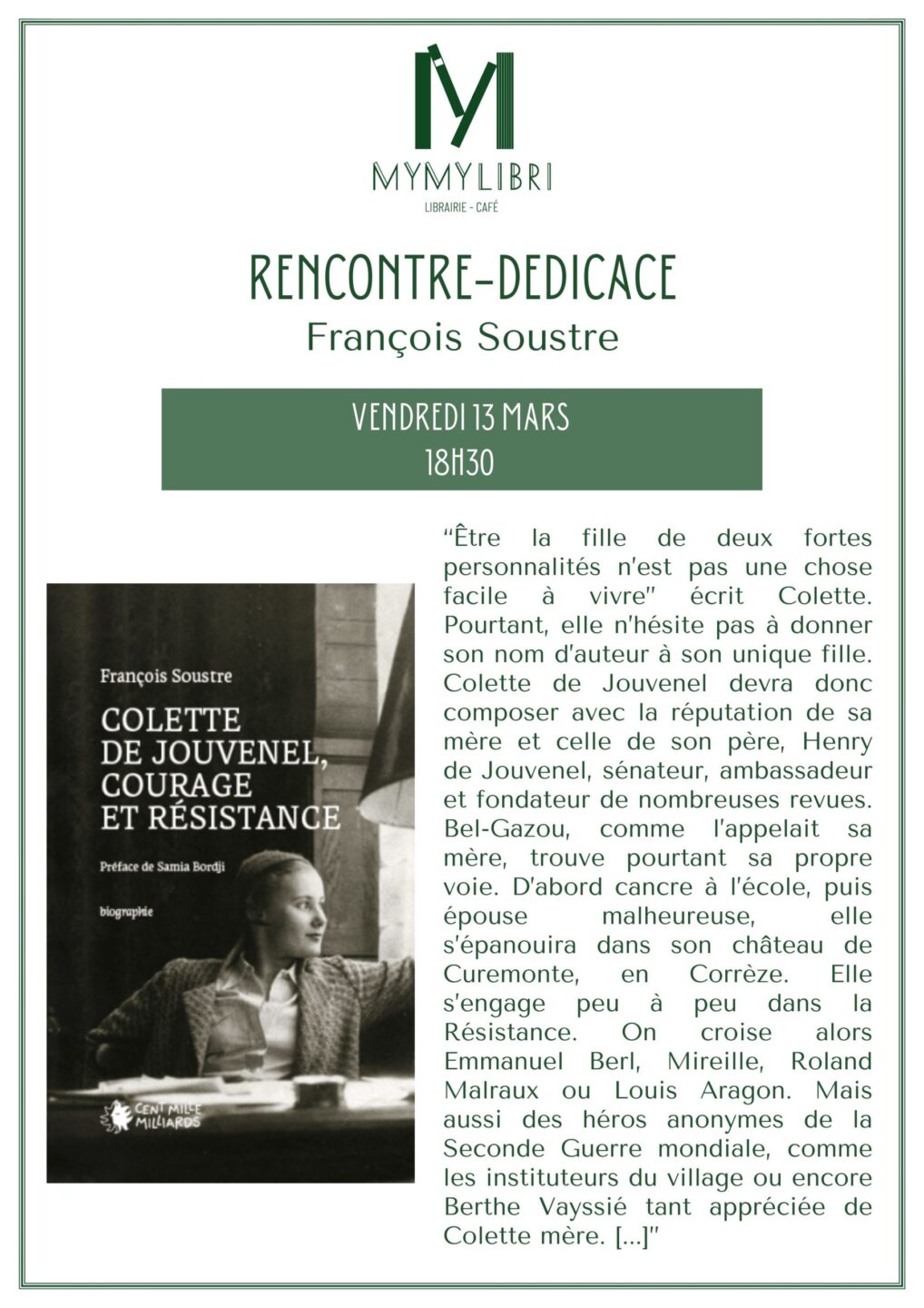 Rencontre dédicace avec François Soustre