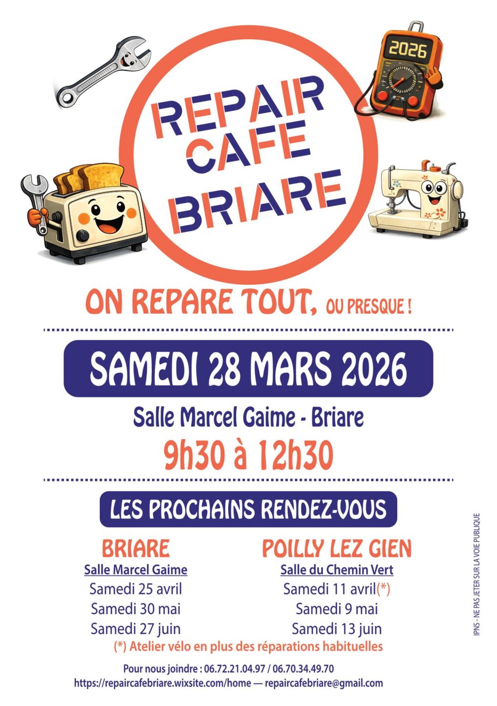 Repair Café de Briare 11 Rue Saint-Roch Briare 2026-03-28