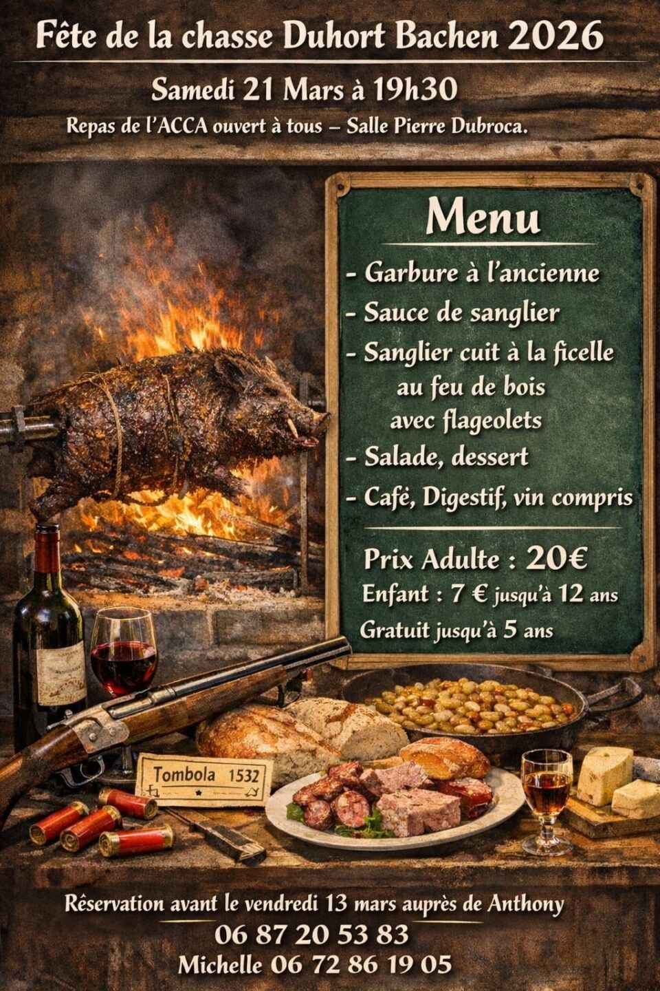Repas de la chasse à Duhort-Bachen Salle Pierre Dubroca Duhort-Bachen 2026-03-21