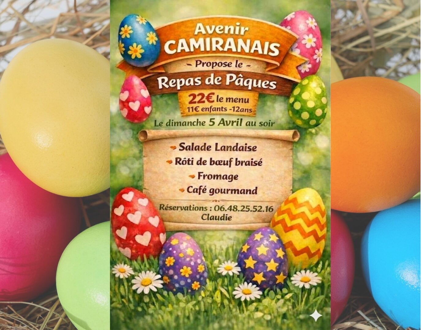 Repas de pâques Le Bourg S Camiran 2026-04-05