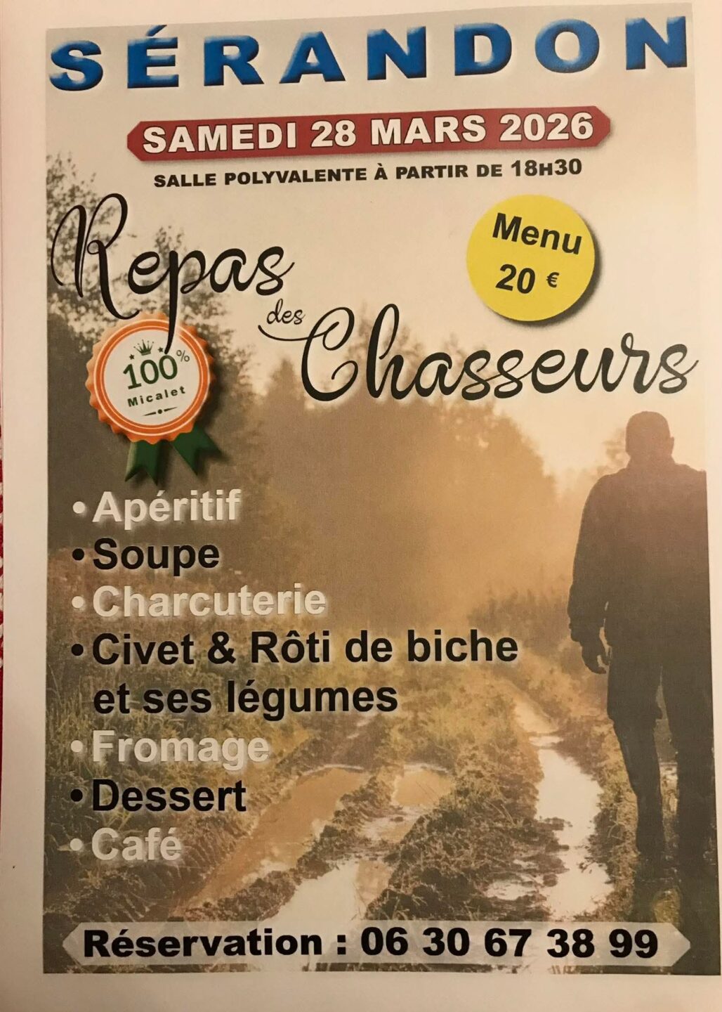 Repas des chasseurs Sérandon 2026-03-28