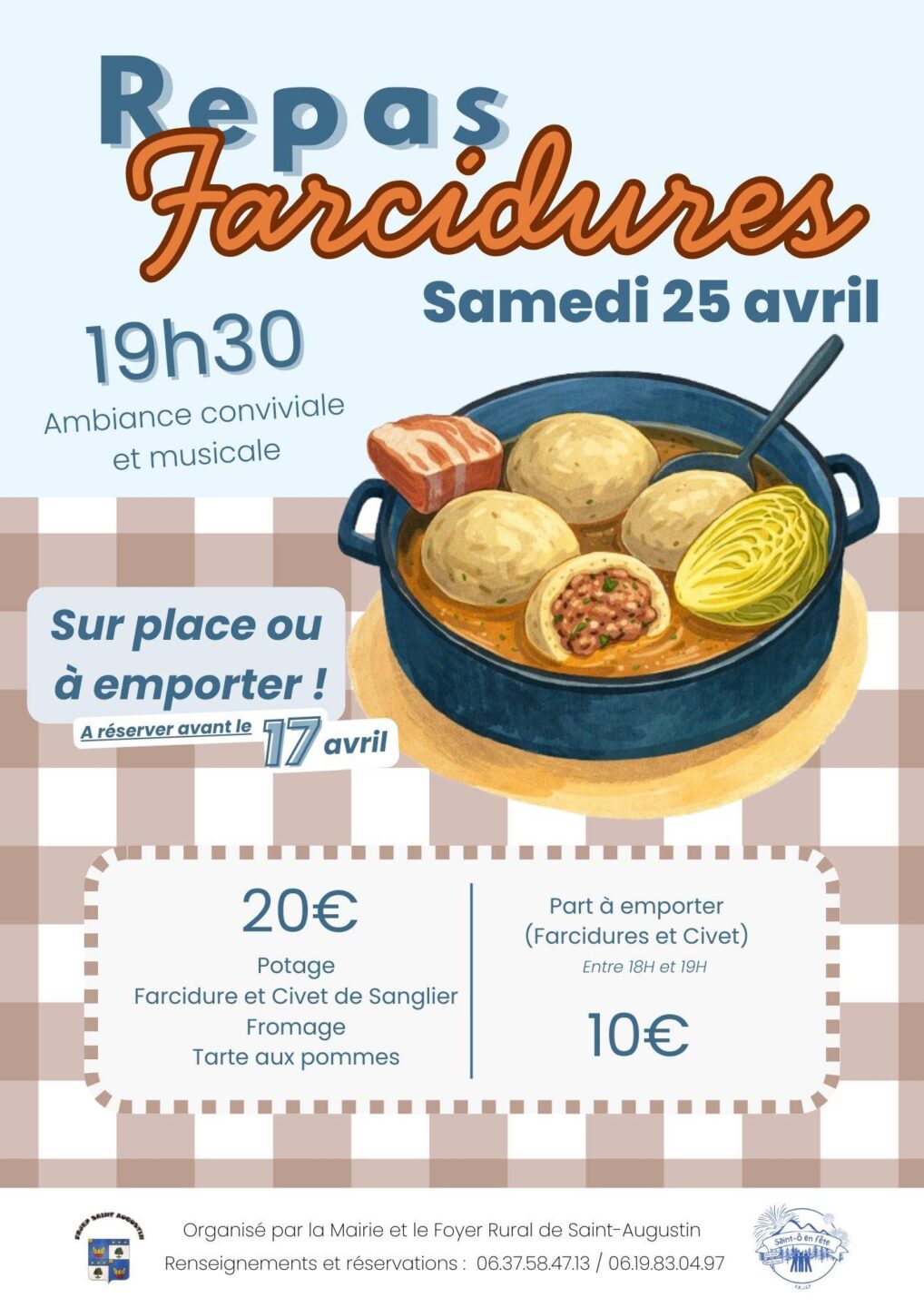 Repas farcedures 3 place du foyer rural Saint-Augustin 2026-04-25