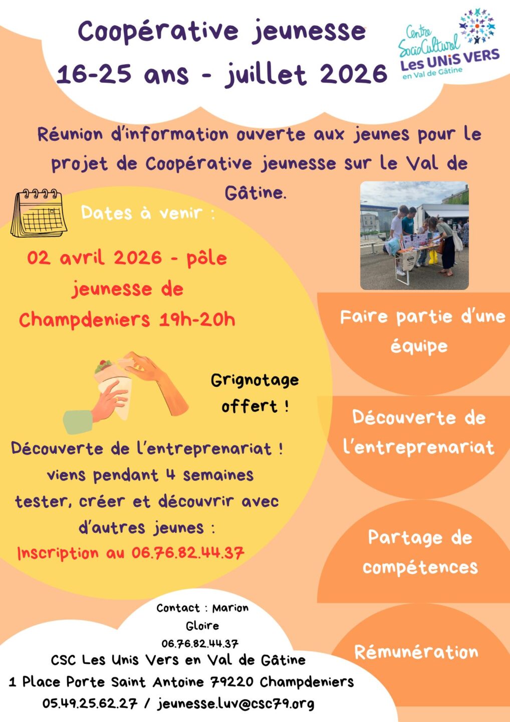 Réunion d'information pour 16 25 ans 1 place Porte St Antoine Champdeniers 2026-04-02