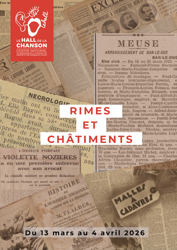 Rimes et châtiments Le Hall de la chanson - Centre national du patrimoine de la chanson Paris