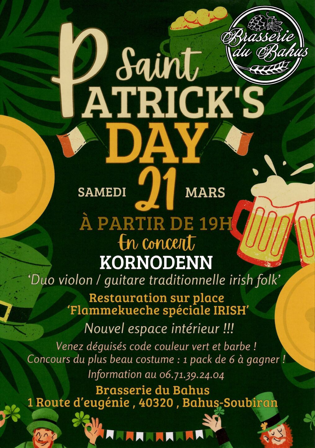 Saint-Patrick à la Brasserie du Bahus Brasserie du Bahus Bahus-Soubiran 2026-03-21