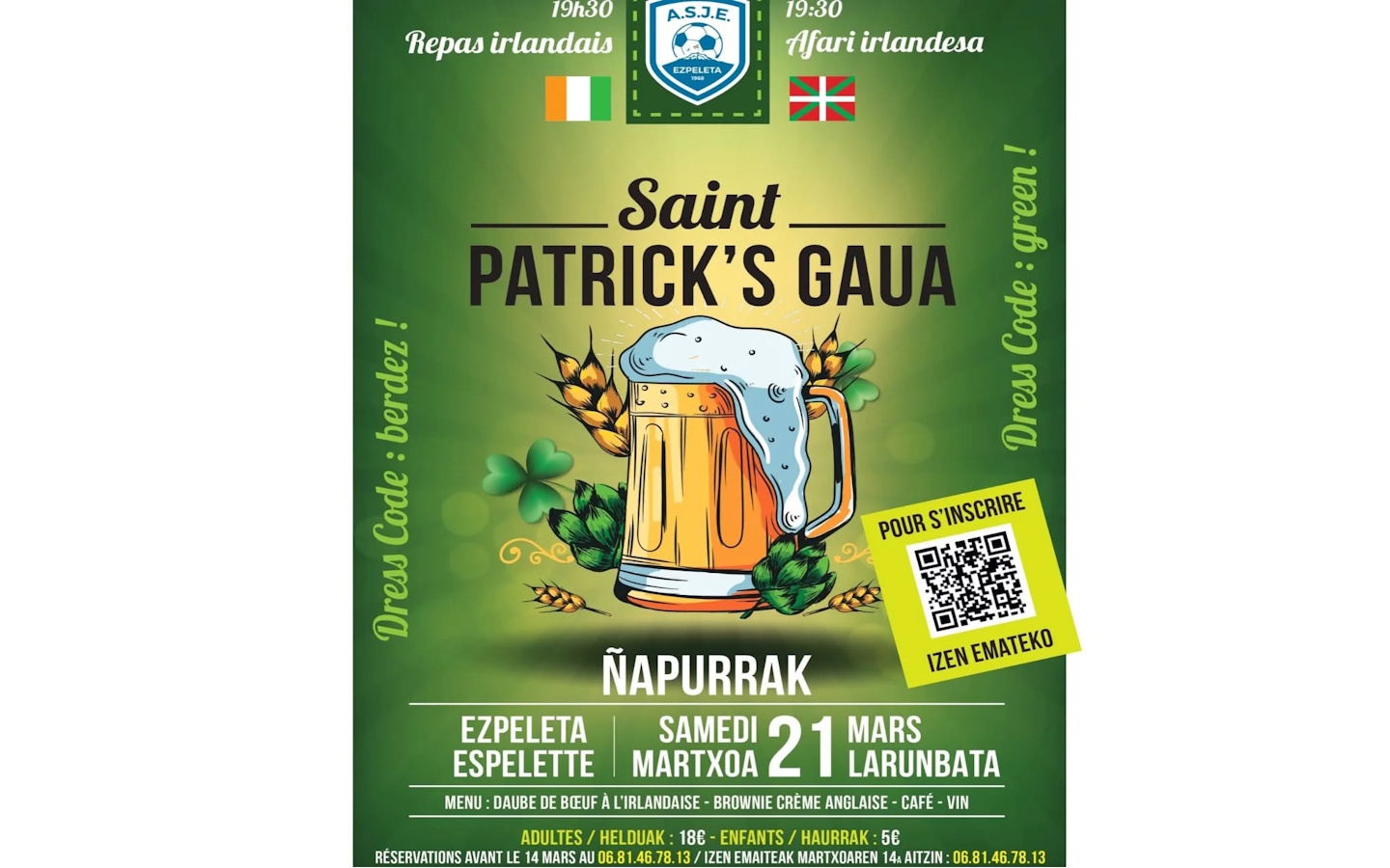 Saint Patrick's gaua Salle Napurrak Espelette 2026-03-21