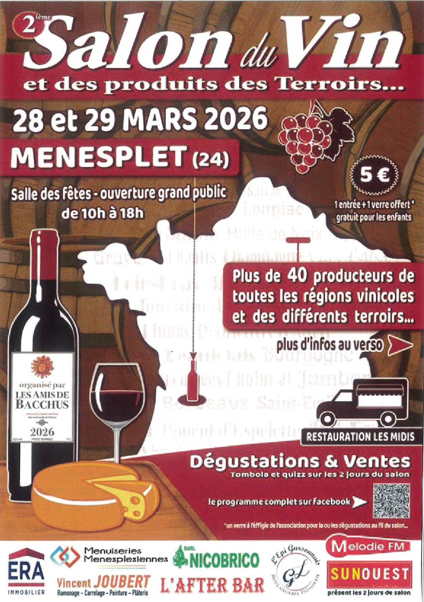 Salon du vin Foyer Rural Ménesplet 2026-03-28