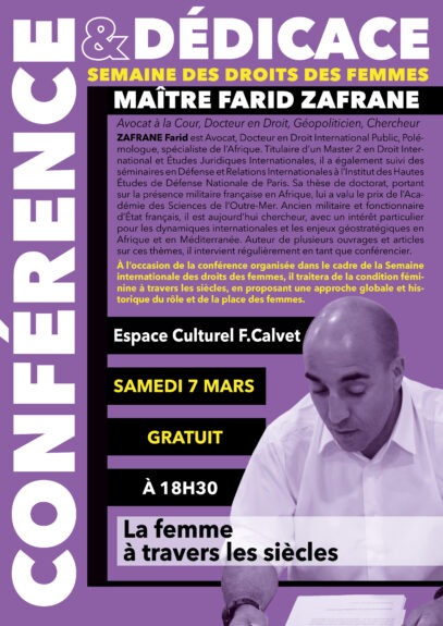 SEMAINE DES DROITS DES FEMMES CONFÉRENCE PAR MAÎTRE FARID ZAFRANE