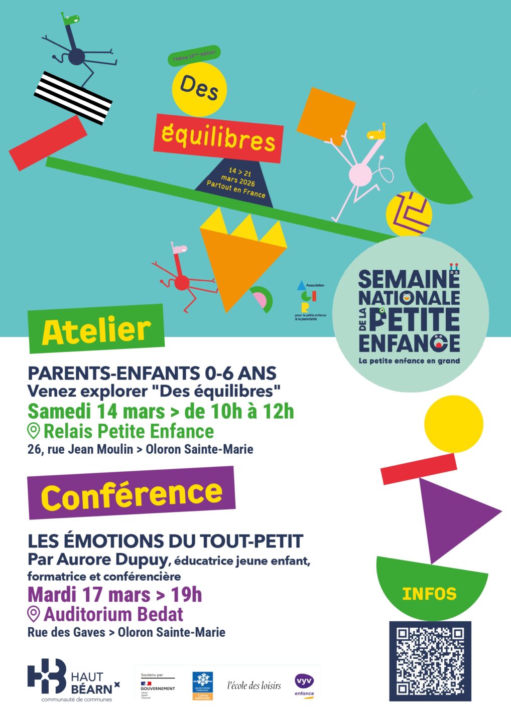 Semaine Nationale de la Petite Enfance Atelier parents-enfants de 0 à 6 ans des équilibres