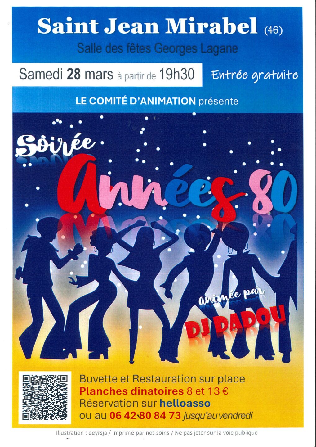 Soirée Années 80 à Saint Jean Mirabel Salle des fêtes Georges Lagane Saint-Jean-Mirabel 2026-03-28