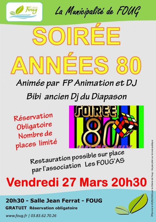 Soirée années 80 Foug Salle Jean Ferrat Foug 2026-03-27