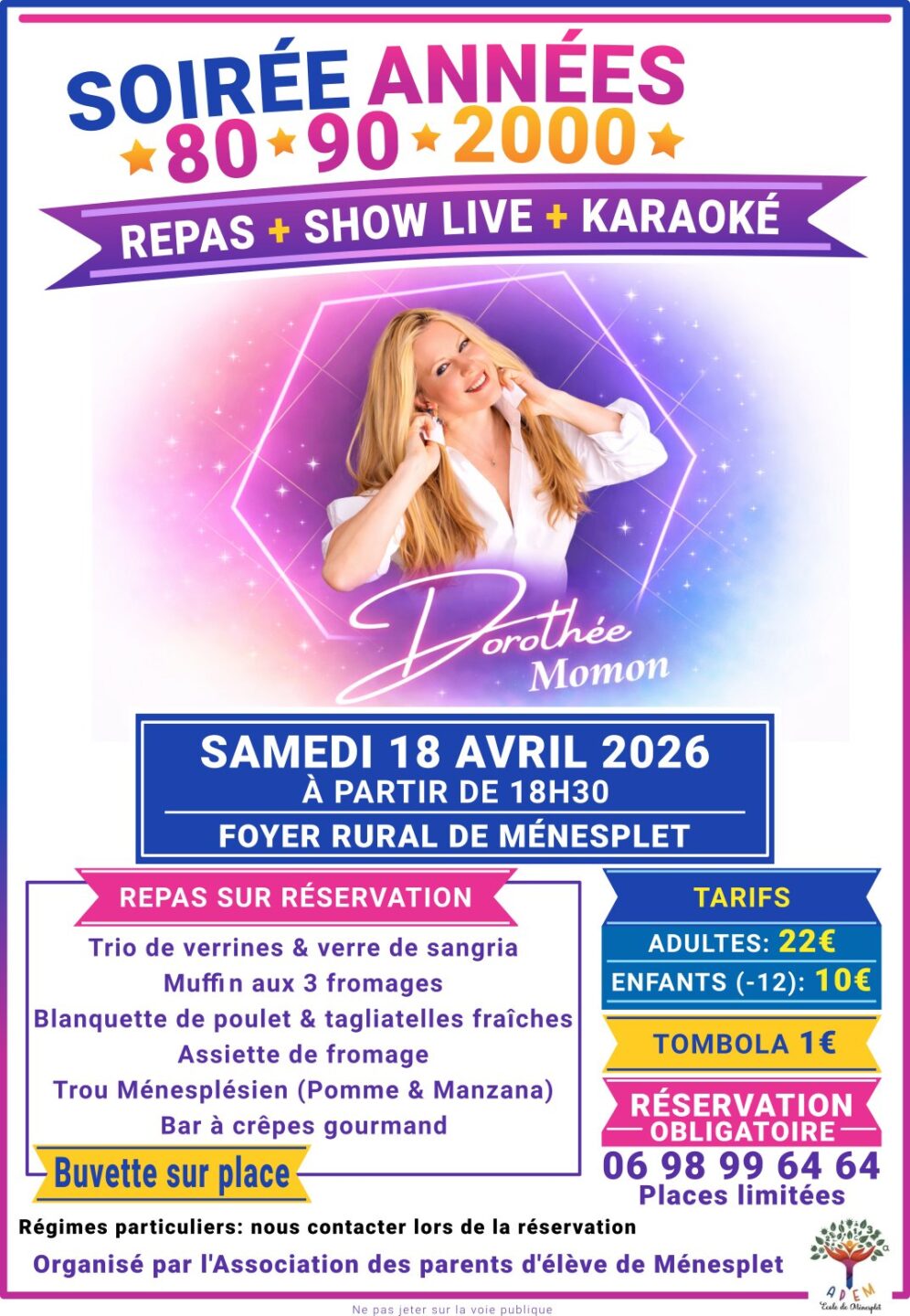 Soirée années 80/90/2000 Foyer Rural Ménesplet 2026-04-18