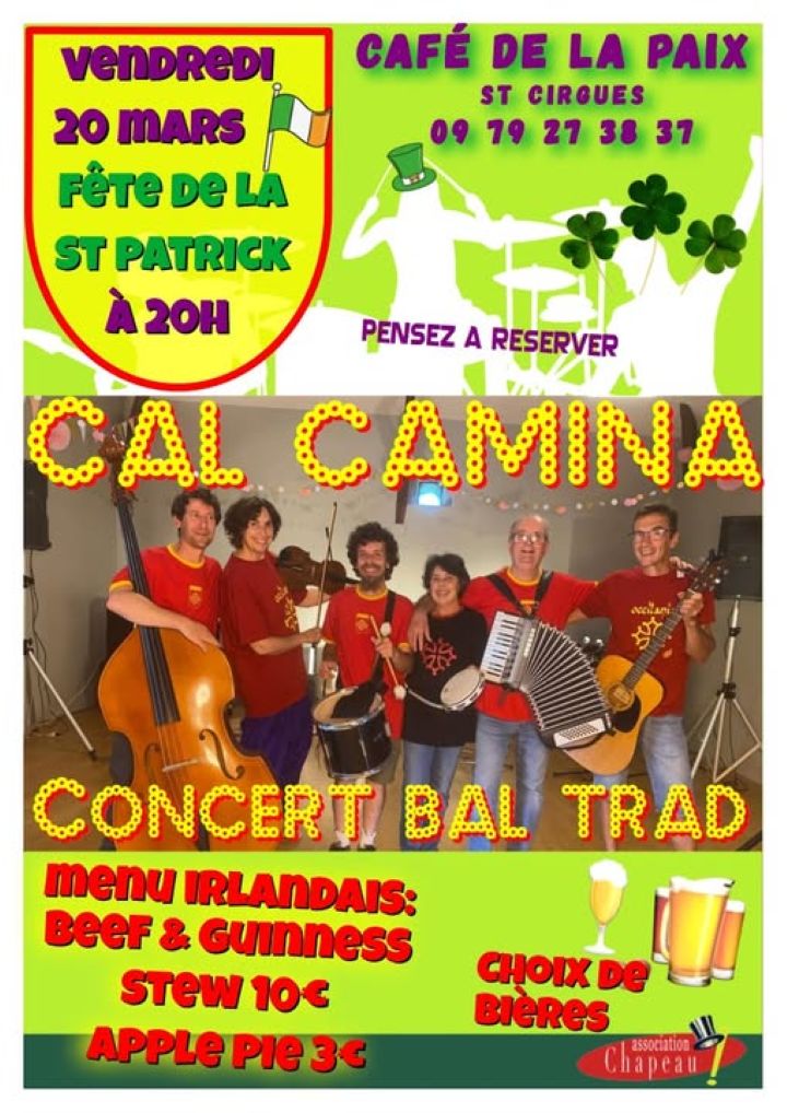 Soirée au Café de la Paix à Saint-Cirgues fête de la Saint Patrick Café de la Paix Saint-Cirgues 2026-03-20