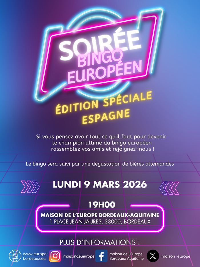 Soirée Bingo Espagnole Maison de l'Europe Bordeaux-Aquitaine Bordeaux