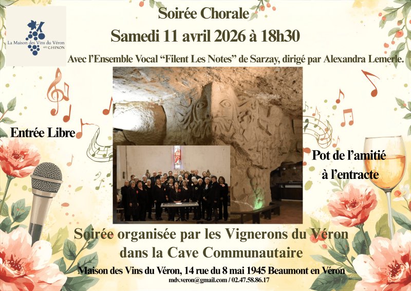 Soirée Chorale avec Filent Les Notes  Beaumont-en-Véron