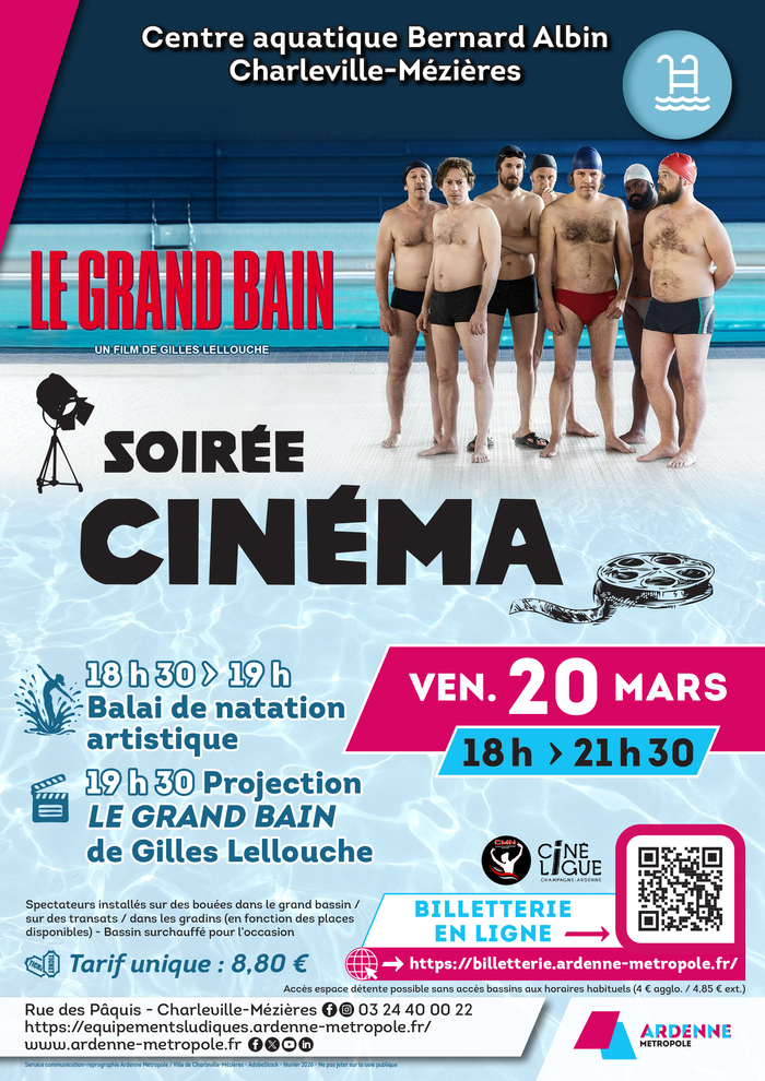 Soirée Cinéma Centre Aquatique Bernard Albin Charleville-Mézières