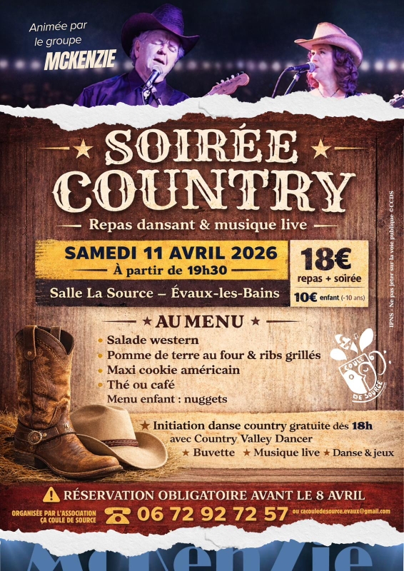 Soirée country 4 Faubourg Saint Bonnet Évaux-les-Bains 2026-04-11