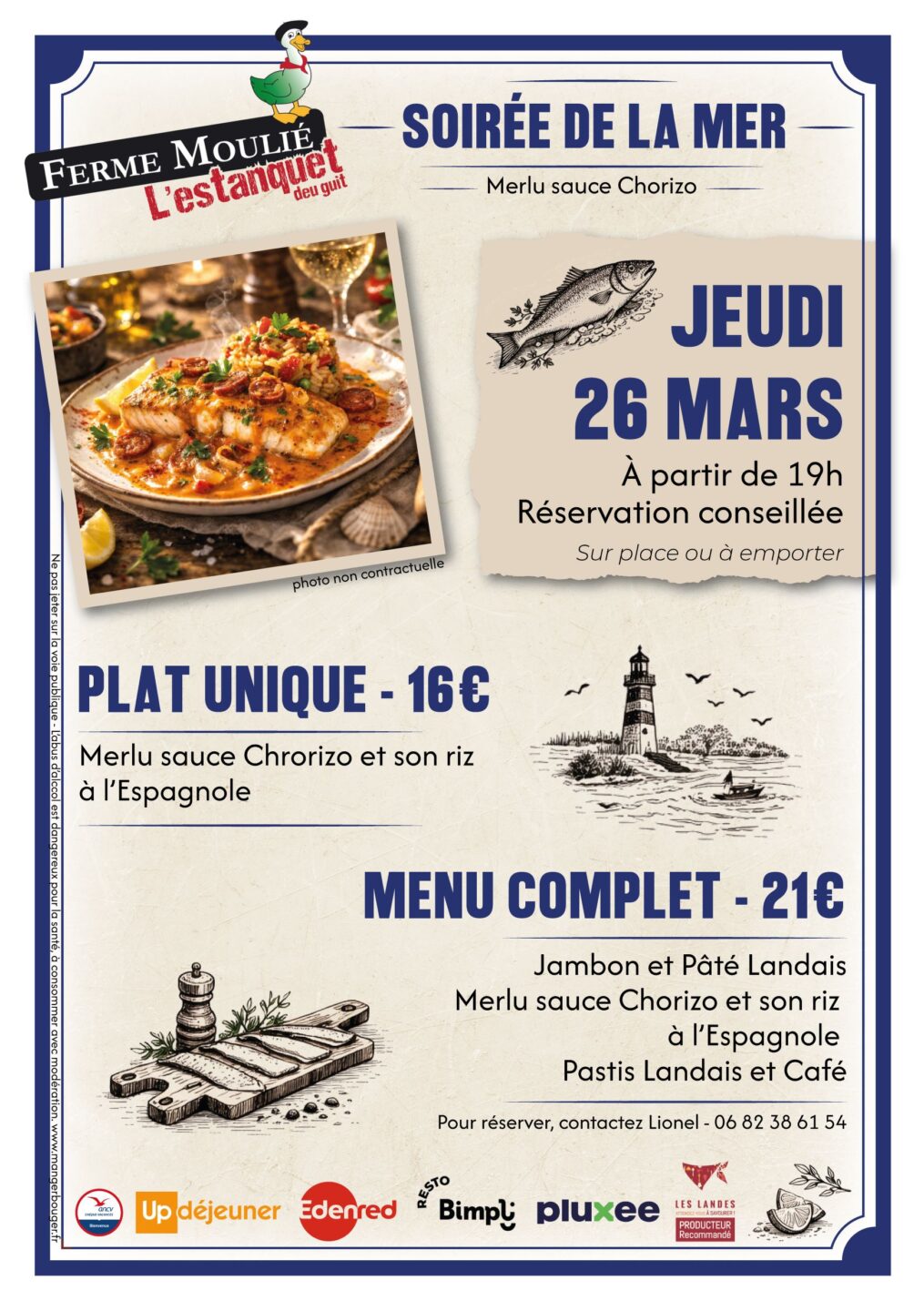 Soirée de la Mer à la ferme L'Estanquet Deu Guit Ferme Moulié Brassempouy 2026-03-26