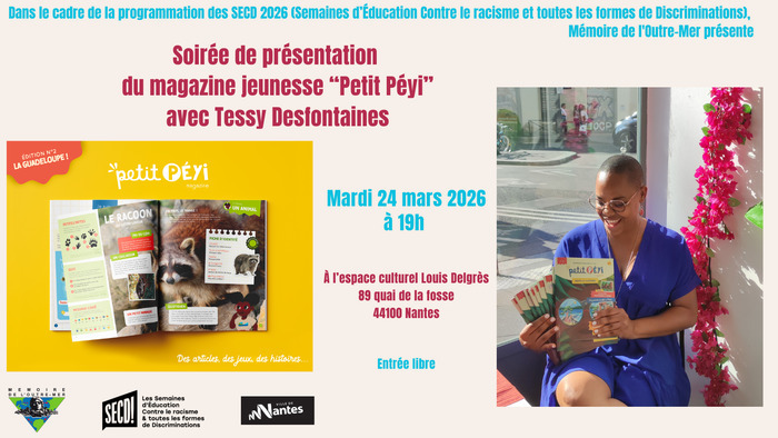 Soirée de présentation du magazine jeunesse "Petit Péyi" avec Tessy Desfontaines Espace Culturel Louis Delgrés