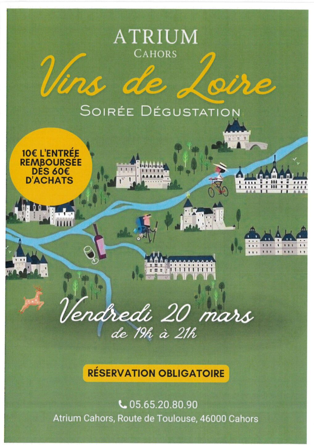 Soirée dégustation Vins de Loire à l'Atrium Route de Toulouse Cahors 2026-03-20