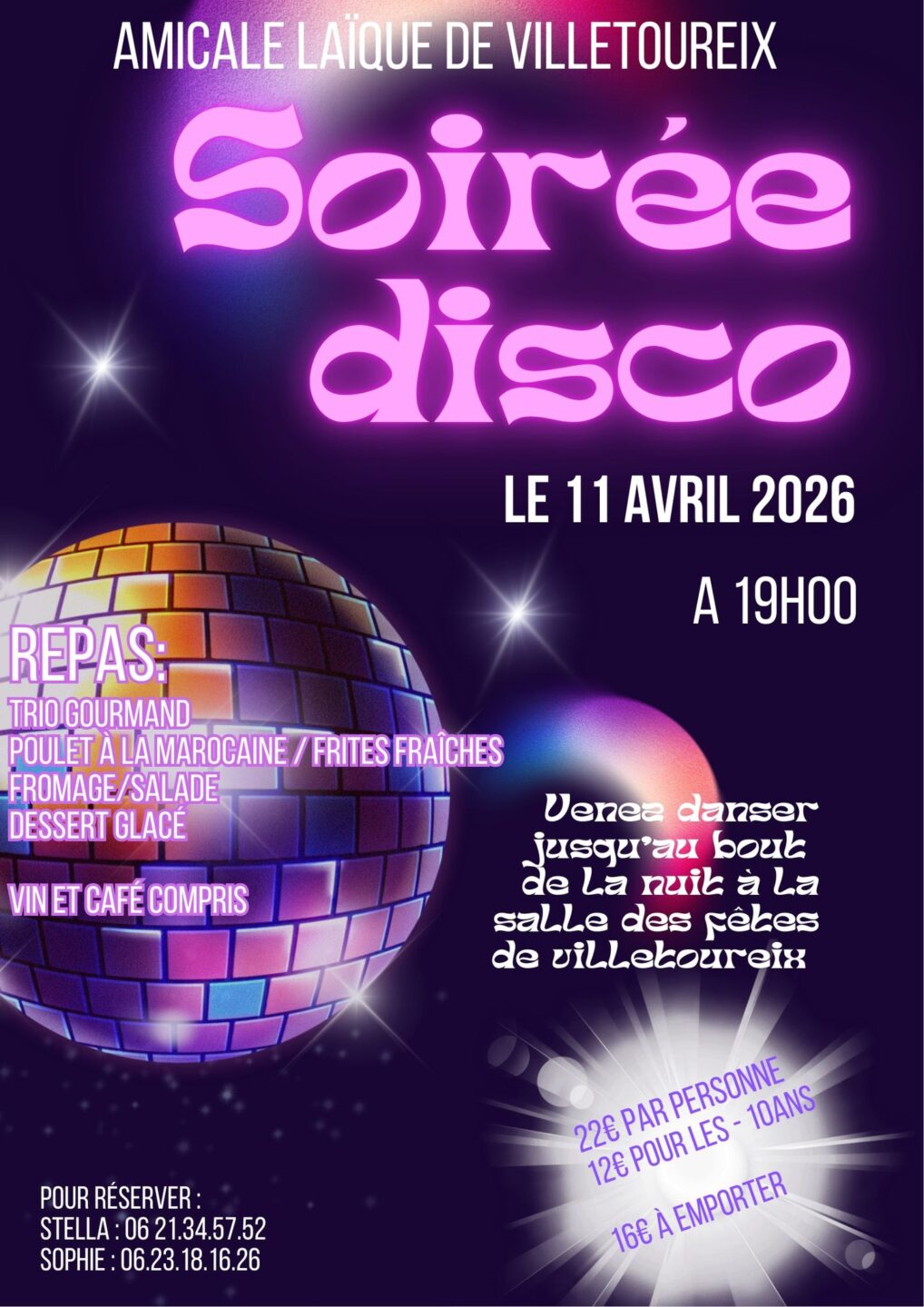 Soirée disco 216 Esplanade de Loisirs Villetoureix 2026-04-11