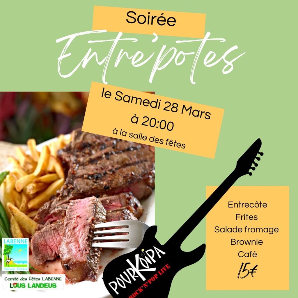 Soirée Entre'Potes Avenue Jean Lartigau Foyer municipal Labenne 2026-03-28