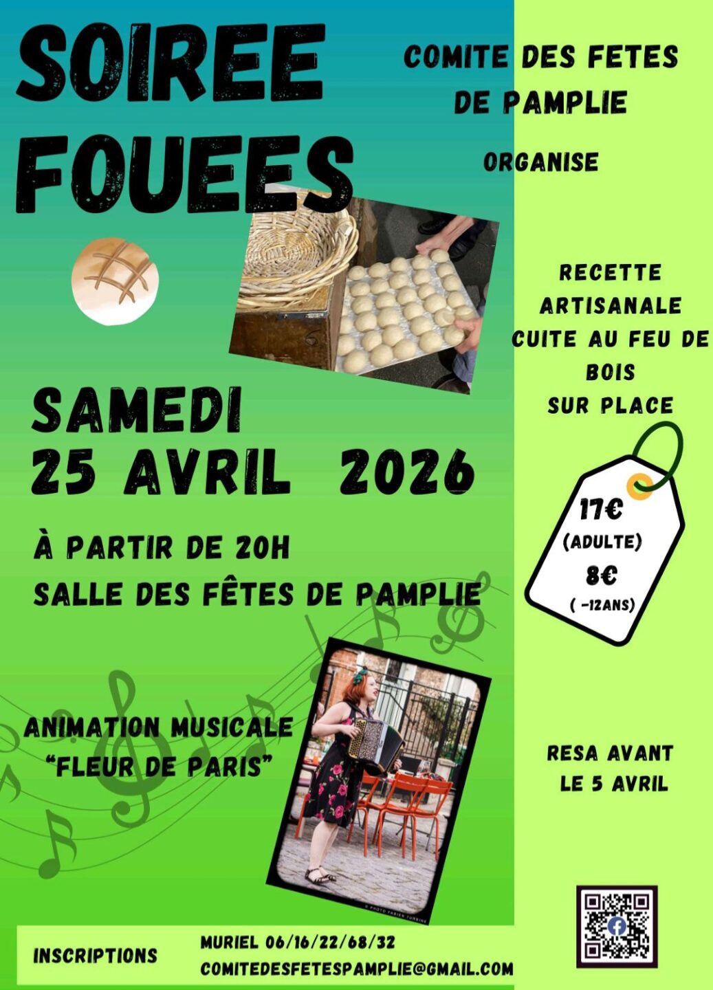 Soirée Fouées Salle des fêtes Pamplie 2026-04-25