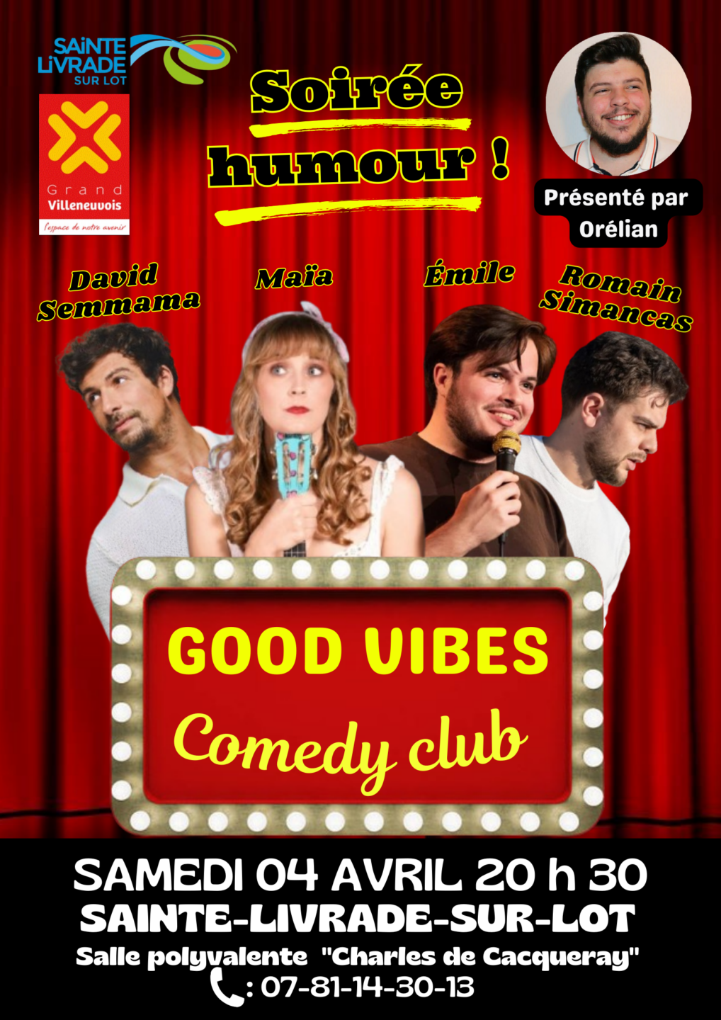 Soirée humour 23 Avenue Jean Moulin Sainte-Livrade-sur-Lot 2026-04-04