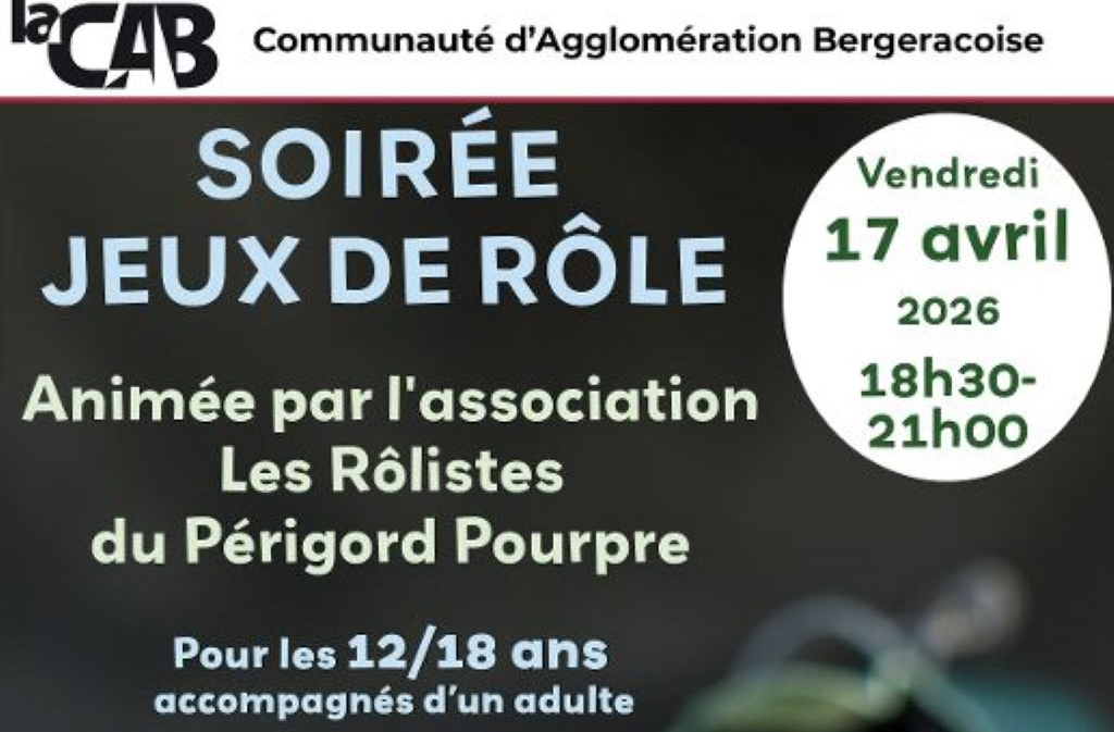 Soirée jeux de rôle Ludothèque Bergerac 2026-04-17