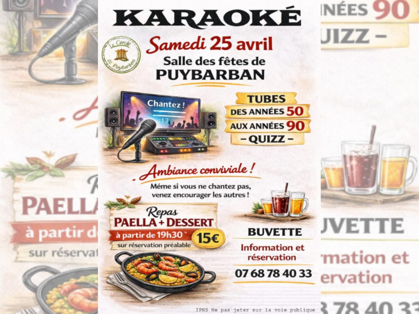 Soirée karaoké Salle des fêtes Puybarban