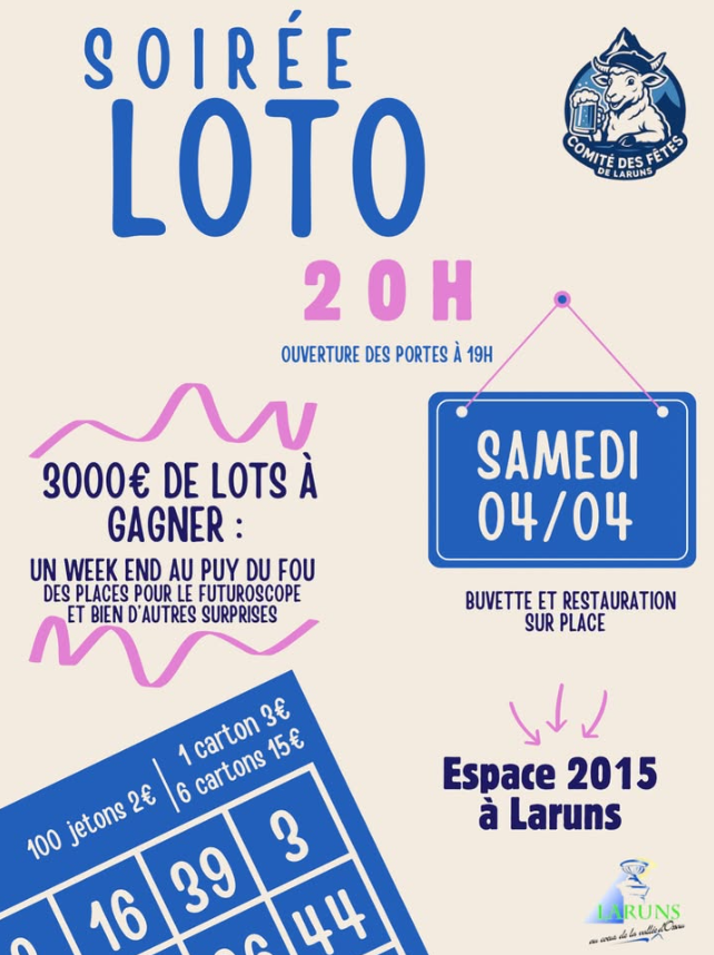 Soirée loto Espace 2015 Laruns 2026-04-04