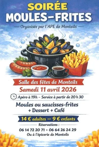 Soirée Moules-Frites  Monteils 2026-04-11