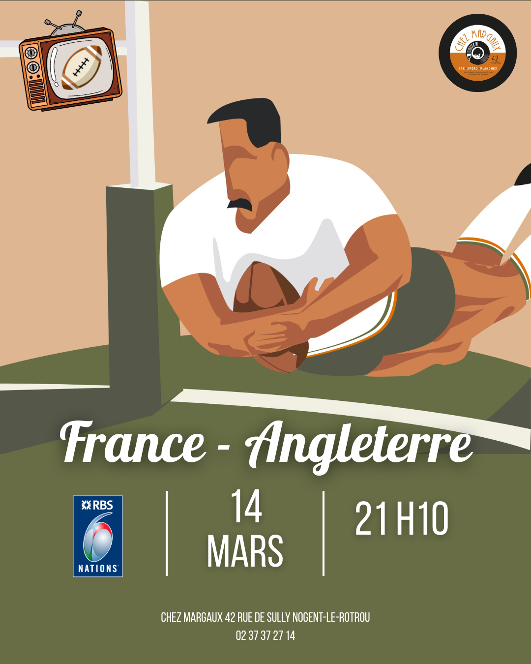 Soirée rugby chez Margaux France Angleterre
