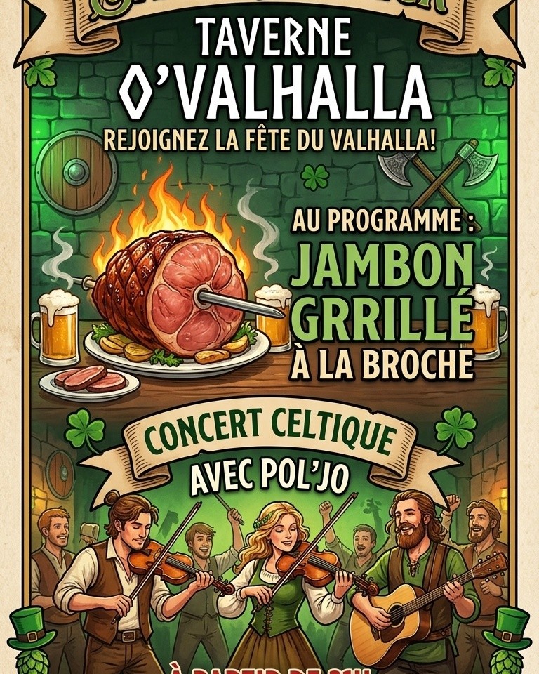 Soirée Saint-Patrick au bar O'Valhalla 89 Avenue Georges Clemenceau Nérac 2026-03-21