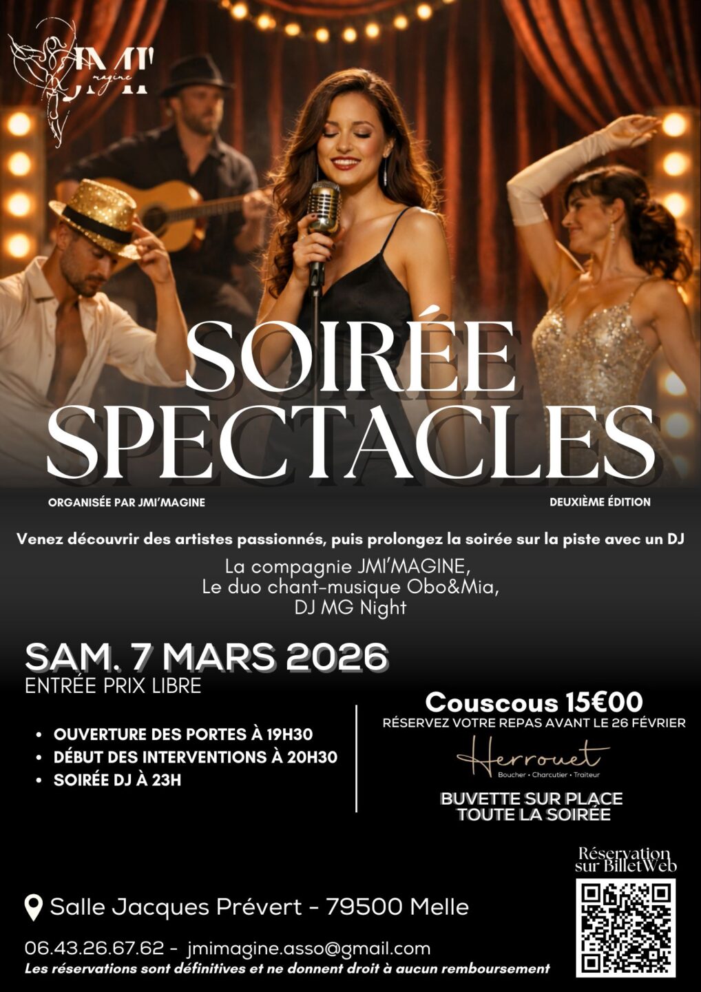 Soirée spectacle et festive Jmi'magine