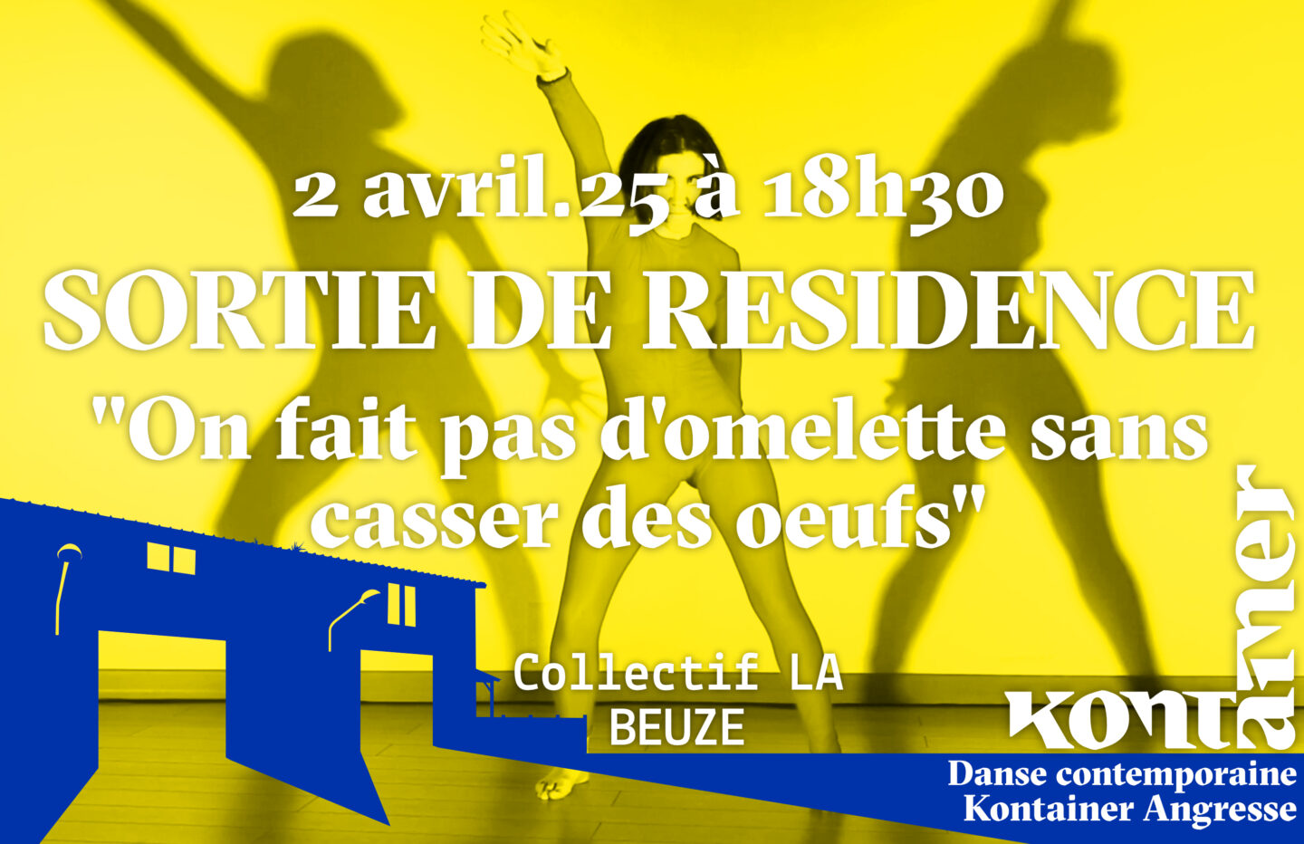 Sortie de résidence du collectif La Bleuze ”On fait pas d’omelettes sans casser d’oeufs” Danse contemporaine 1074 route de Capbreton Angresse 2026-04-02