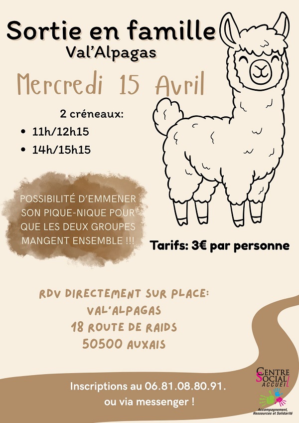 Sortie en famille Val'alpagas Auxais 2026-04-15