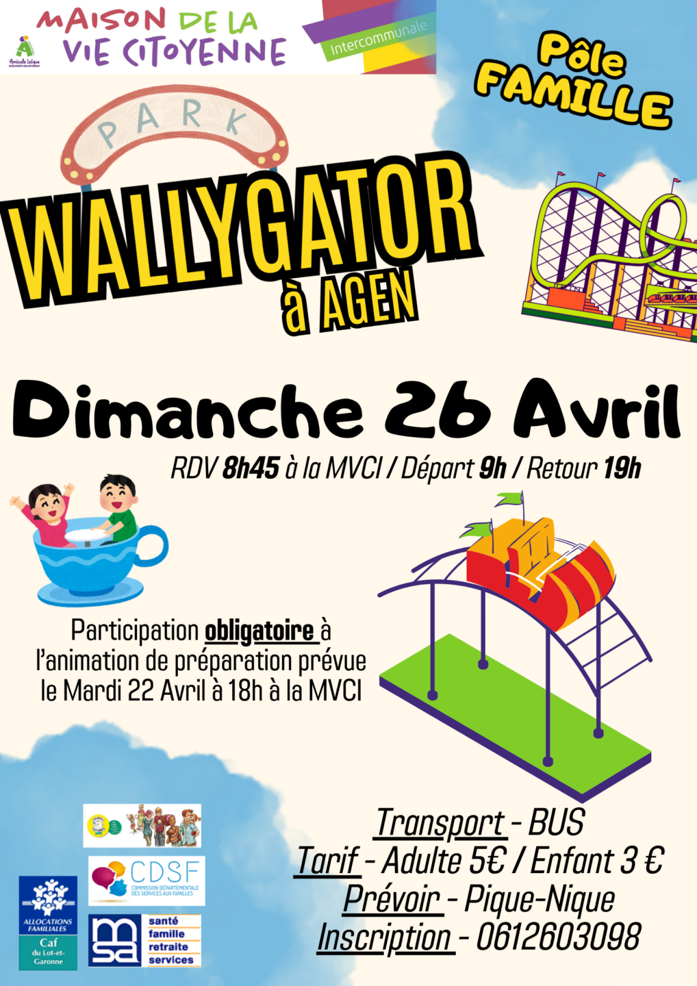 Sortie Parc Wallygator à Agen Maison de la Vie Citoyenne Miramont-de-Guyenne