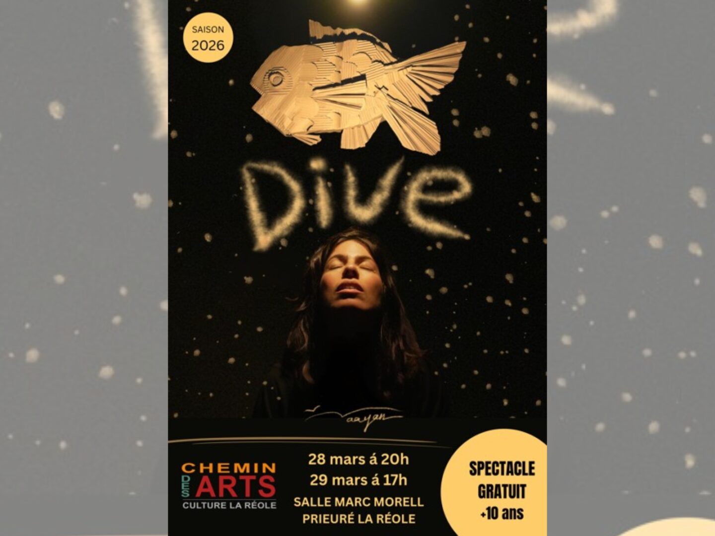 Spectacle DIVE Prieuré La Réole 2026-03-28