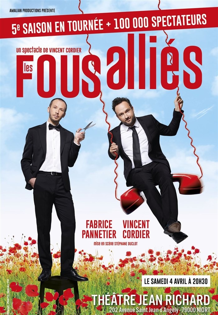Spectacle Les fous alliés au Théâtre Jean Richard à Niort 202 Avenue Saint-Jean d'Angély Niort 2026-04-04