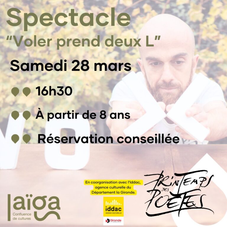 Spectacle Voler prend deux L 215 Avenue du Général de Gaulle Izon 2026-03-28