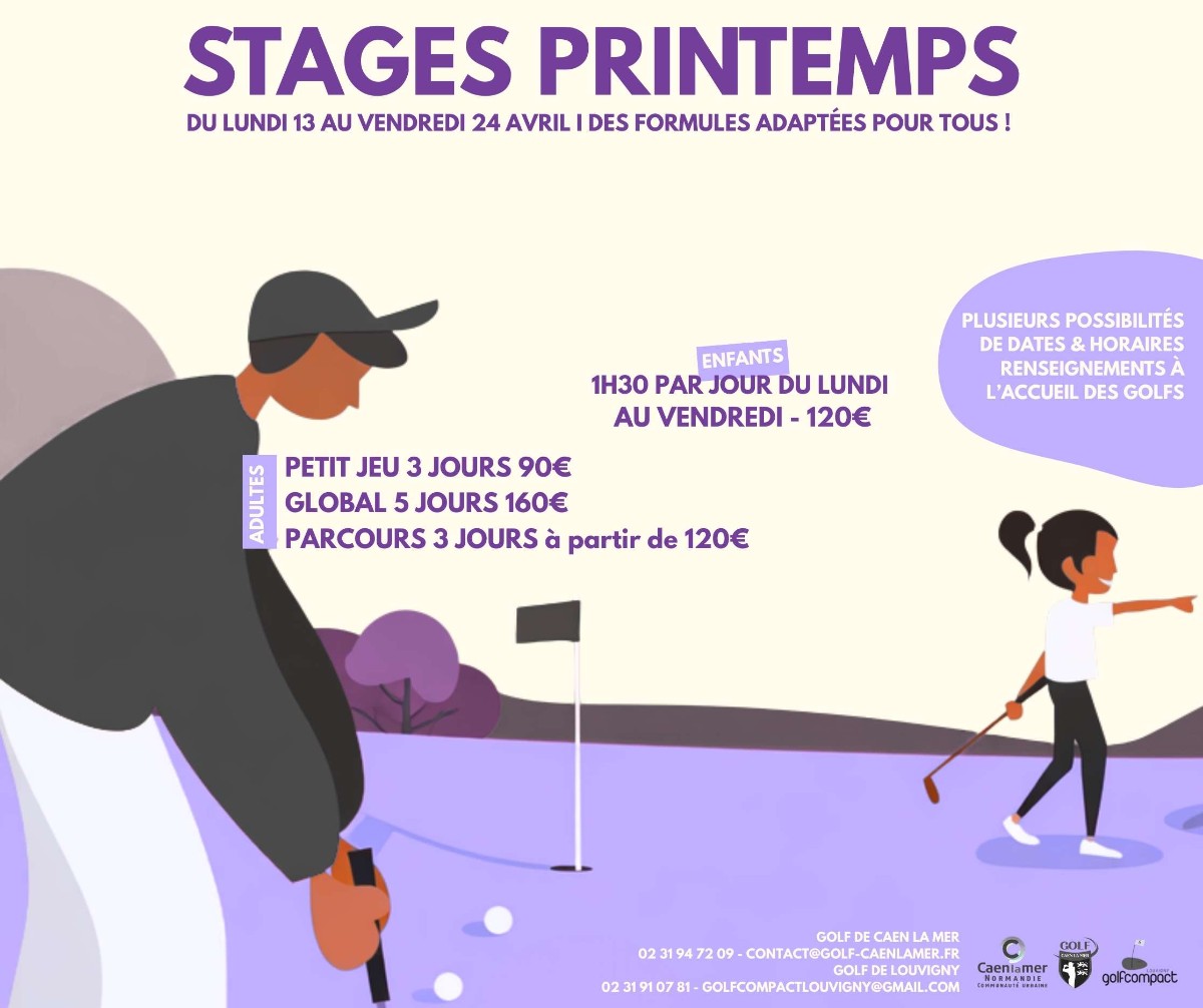 Stage de golf Golf de Caen la mer Biéville-Beuville 2026-04-13