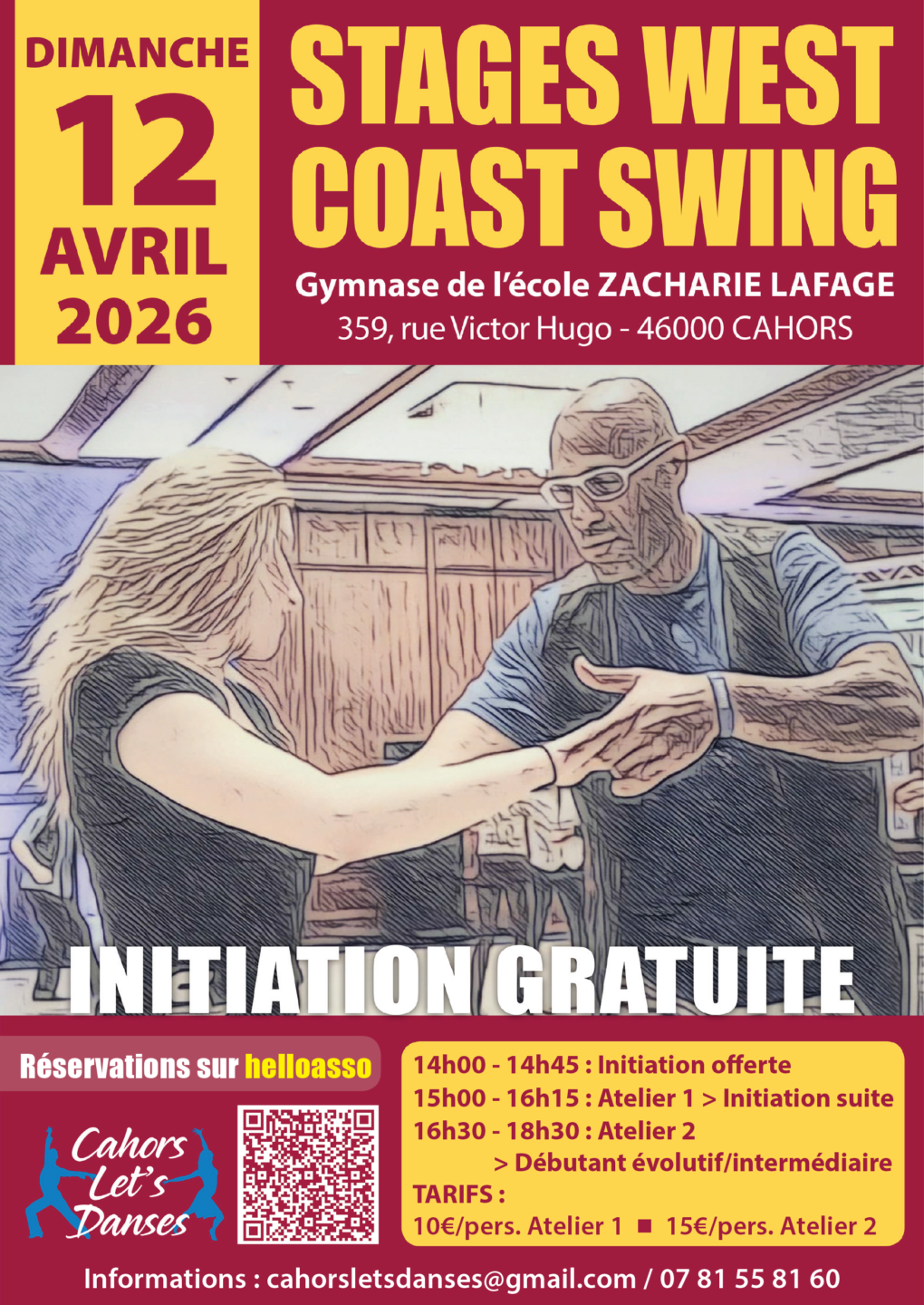 Stage de West Coast Swing à Cahors 359 Rue Victor Hugo Cahors 2026-04-12