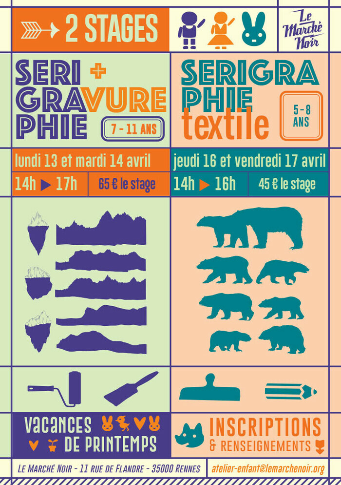 Stage découverte enfant • Arts Imprimés Atelier et collectif Le Marché Noir Rennes